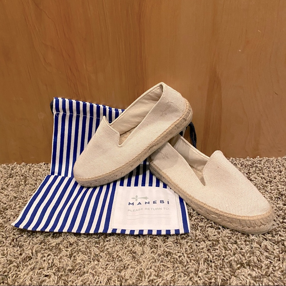 NEW Manebi canvas and jute espadrilles, sz 37